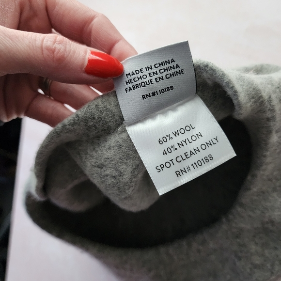 RIVIERA Grey Wool Beret Classic French Hat Quiet Luxury Parisian Chic - Picture 3 of 4